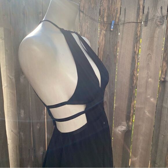 Express Black Cutout Maxi Dress Gown size XS - Picture 9 of 16